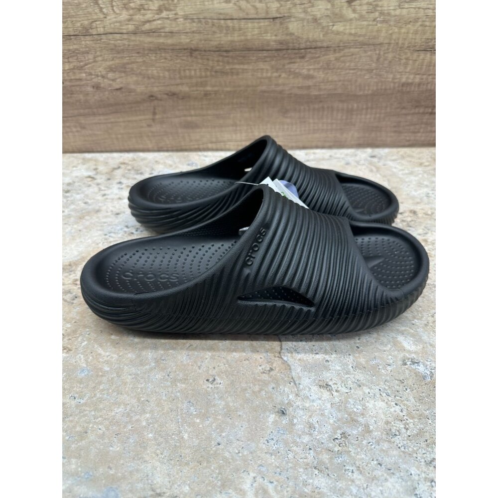 Crocs Sandals Unisex Size M 10 W 12 Black Mellow Tide Recovery Slides 210333-001 - Picture 3 of 11